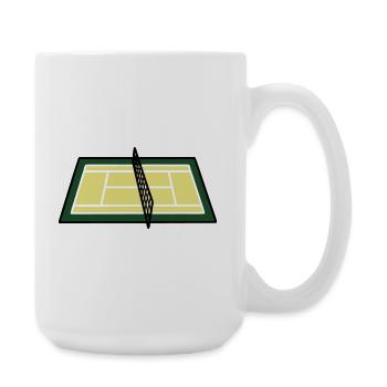 Tennisplatz Court Netz Geometrisch - Große Tasse 440 ml - Weiß - Rechts