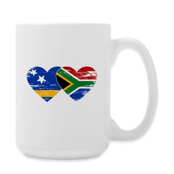 Curacao South Africa Flag Hands Heart Shape - Large Mug 440 ml - white - Right