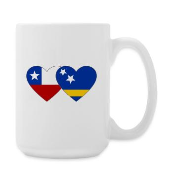 Chile_Curacao_Flagge_Herz - Grande tasse 440 ml - blanc - Droite