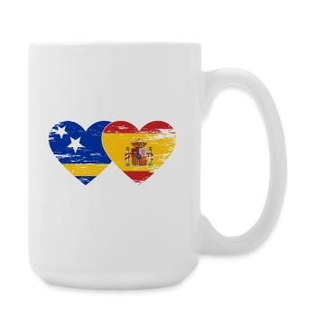Curacao_Spanien_Flagge_Herz_used - Große Tasse 440 ml - Weiß - Rechts
