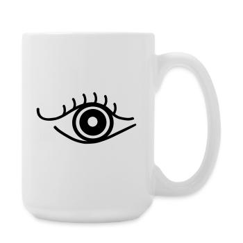 Auge_sw - Große Tasse 440 ml - Weiß - Rechts