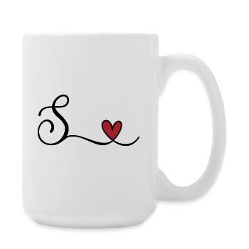 Lettre S - Grande tasse 440 ml - blanc - Droite