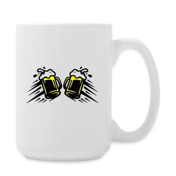 Icône du toast au verre bière - Grande tasse 440 ml - blanc - Droite