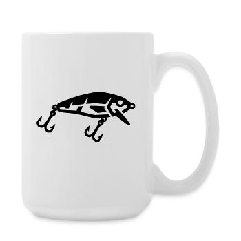 Angelköder Wobbler Angeln Raubfisch Angler - Große Tasse 440 ml - Weiß - Rechts