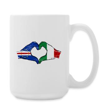Kap Verde Italien Flagge Hände Herzform used - Große Tasse 440 ml - Weiß - Rechts