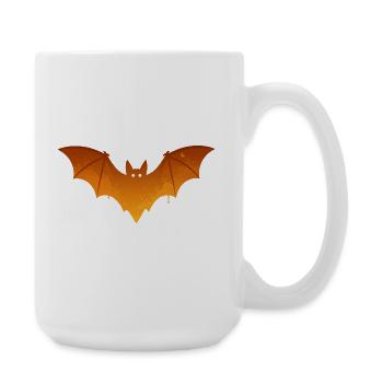 Fledermaus Orange Halloween Kostüm Spooky - Große Tasse 440 ml - Weiß - Rechts