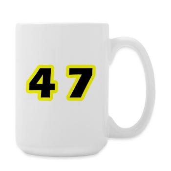 47 Symbole numérique - Grande tasse 440 ml - blanc - Droite