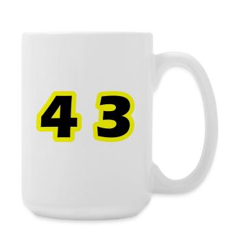 43 Zahl symbol - Große Tasse 440 ml - Weiß - Rechts