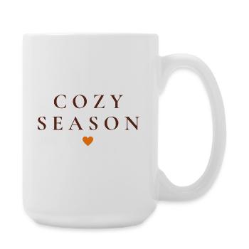 Cozy Season | Simple autumn design - Large Mug 440 ml - white - Right