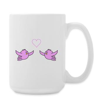 birds_in_love - Grande tasse 440 ml - blanc - Droite