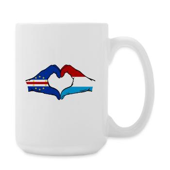 Drapeau du Luxembourg du Cap-Vert Mains en forme de cœur - Grande tasse 440 ml - blanc - Droite