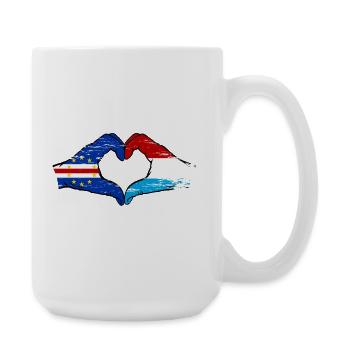Mains du drapeau luxembourgeois du Cap-Vert utilisées - Grande tasse 440 ml - blanc - Droite