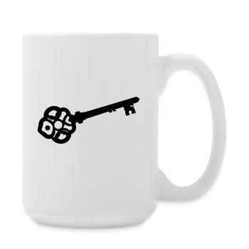 Ornate Skeleton Key Silhouette - Large Mug 440 ml - white - Right