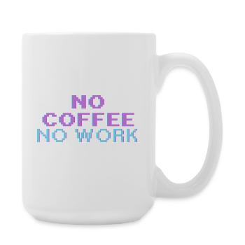 No Coffee No Work – Retro Gaming Pixel Art T-Shirt - Large Mug 440 ml - white - Right