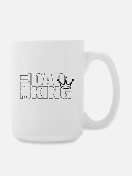 The Dad King – Crowned Father Statement Design - Large Mug 440 ml - white