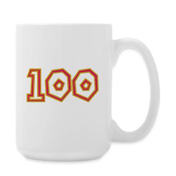 100. 100 JAHRE. 100-JÄHRIGES JUBILÄUM. GEBURTSTAG 100 - Große Tasse 440 ml - Weiß - Rechts