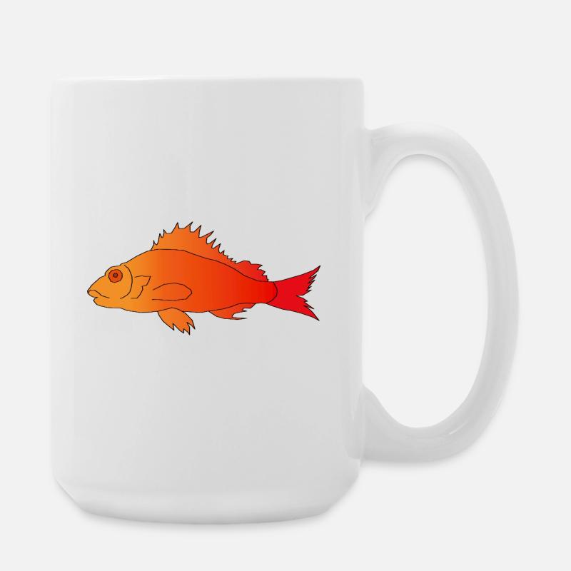 Fish with a serrated fin - Large Mug 440 ml - white
