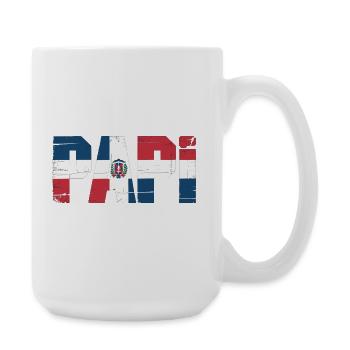 Papa Drapeau Dominicain – Papa Fier de la - Grande tasse 440 ml - blanc - Droite