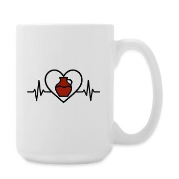 Pottery Heart Ceramic Vase Art Creative - Large Mug 440 ml - white - Right