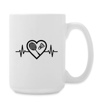 Heart + Badminton – Badminton Passion - Large Mug 440 ml - white - Right