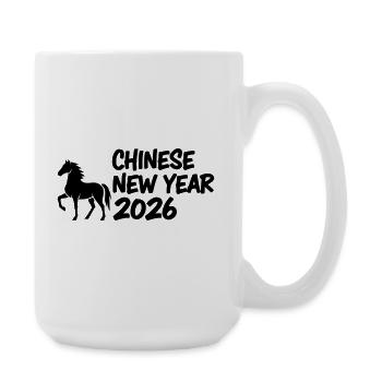 Year of the Horse Pferde Schriftzug - Große Tasse 440 ml - Weiß - Rechts