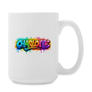 Graffiti Charlotte Name Gift Ideal Printable - Large Mug 440 ml - white - Right