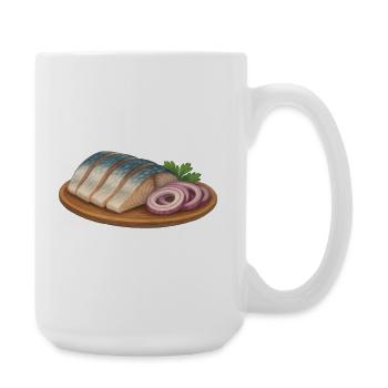 Geschenke des Weiten Nordens - Heringfilet - Große Tasse 440 ml - Weiß - Rechts