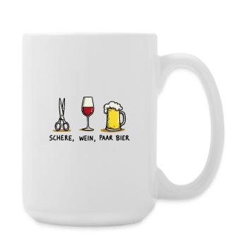 Ciseaux, vin, couple, bière, drôle, jeu de mots de fête - Grande tasse 440 ml - blanc - Droite