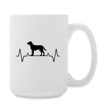 Gift idea dog mom Labrador heartbeat ECG - Large Mug 440 ml - white - Right