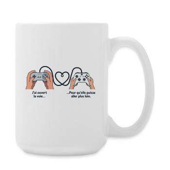 Père & Fille : La Passion du Jeu en Héritage - Grande tasse 440 ml - blanc - Droite