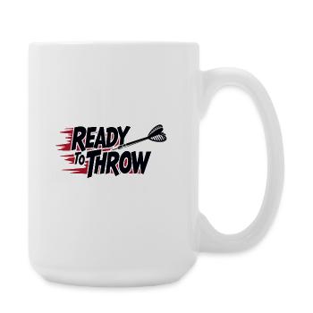 Ready to throw Darts Professional Outfit - Large Mug 440 ml - white - Right