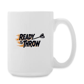 Ready to throw Darts Professional Outfit - Large Mug 440 ml - white - Right