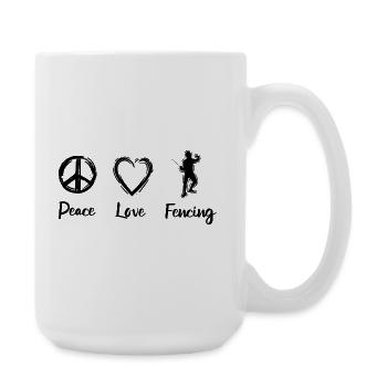 Love of fencing - Large Mug 440 ml - white - Right