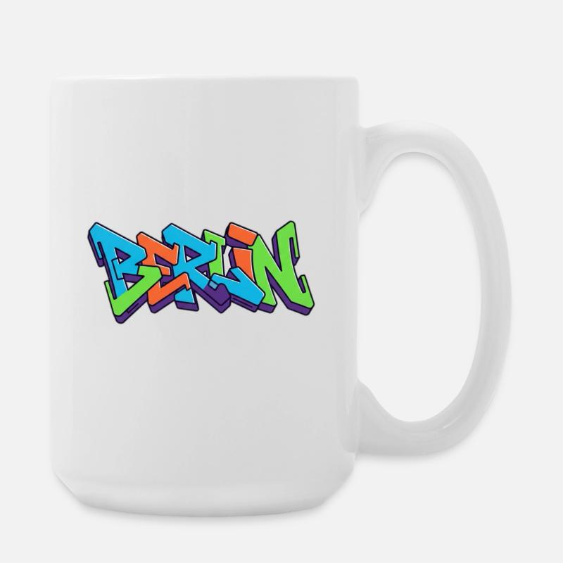 Berlin Streets Graffiti Colour Explosion - Large Mug 440 ml - white
