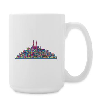 Moderne Linienkunst der Stadtsilhouette der Stadt Lausanne - Große Tasse 440 ml - Weiß - Rechts