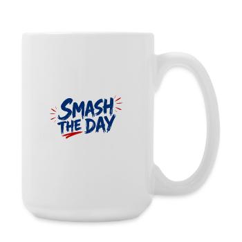 SMASH THE DAY Motivation for padel and tennis - Large Mug 440 ml - white - Right
