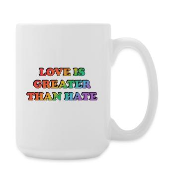 L’amour est plus grand que la haine arc-en-ciel - Grande tasse 440 ml - blanc - Droite