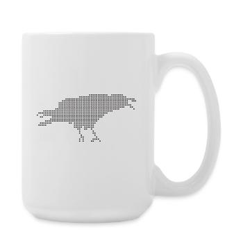 Raven Pixel Dot Silhouette - Large Mug 440 ml - white - Right