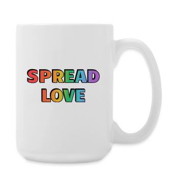 Spread Love Rainbow Typography - Large Mug 440 ml - white - Right