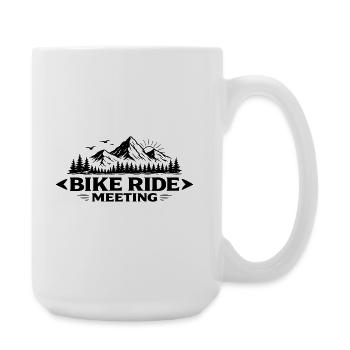 Bike Ride Meeting Mountain Landscape - Large Mug 440 ml - white - Right