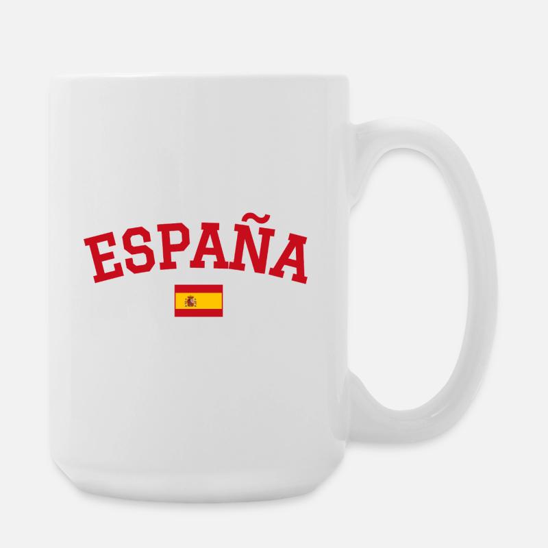 Spain Flag Design Red - Large Mug 440 ml - white