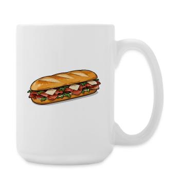 Knuspriger HotDog Comicstil - Große Tasse 440 ml - Weiß - Rechts