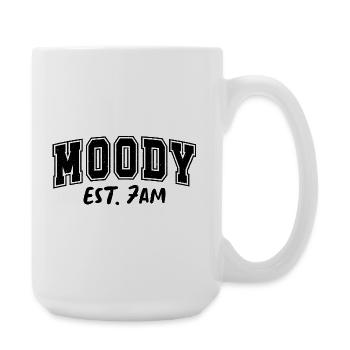 Moody Morning Est. 7am Geschenk Launisch - Große Tasse 440 ml - Weiß - Rechts