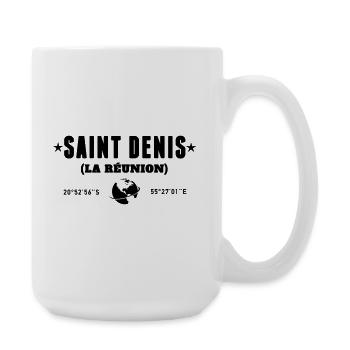 Saint Denis Reunion Coordonnées Globe - Grande tasse 440 ml - blanc - Droite