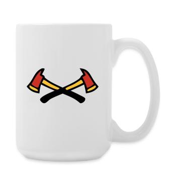 Logo des pompiers croisés - Grande tasse 440 ml - blanc - Droite