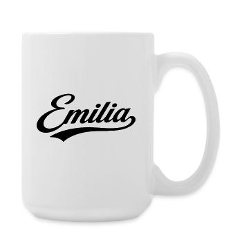 Emilia-Name Erstes Letztes Familiengeschenk - Große Tasse 440 ml - Weiß - Rechts