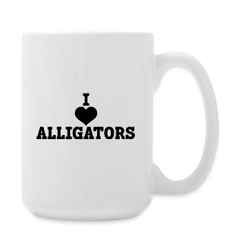 Ich liebe Alligatoren – Alligator Fan - Große Tasse 440 ml - Weiß - Rechts