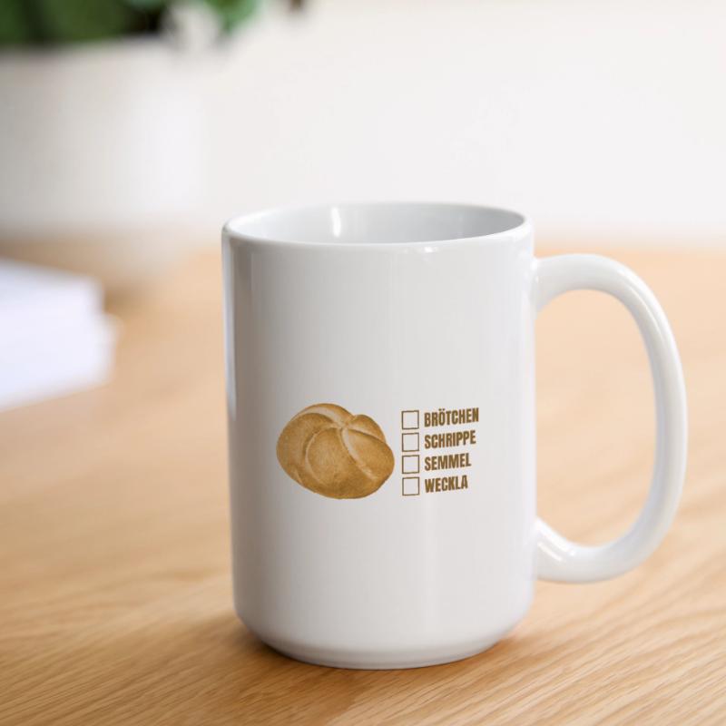 Bread roll or roll? – Fun dialect design Large Mug 440 ml