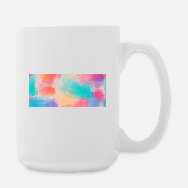 Lebendige Aquarellfarben - Große Tasse 440 ml - Weiß