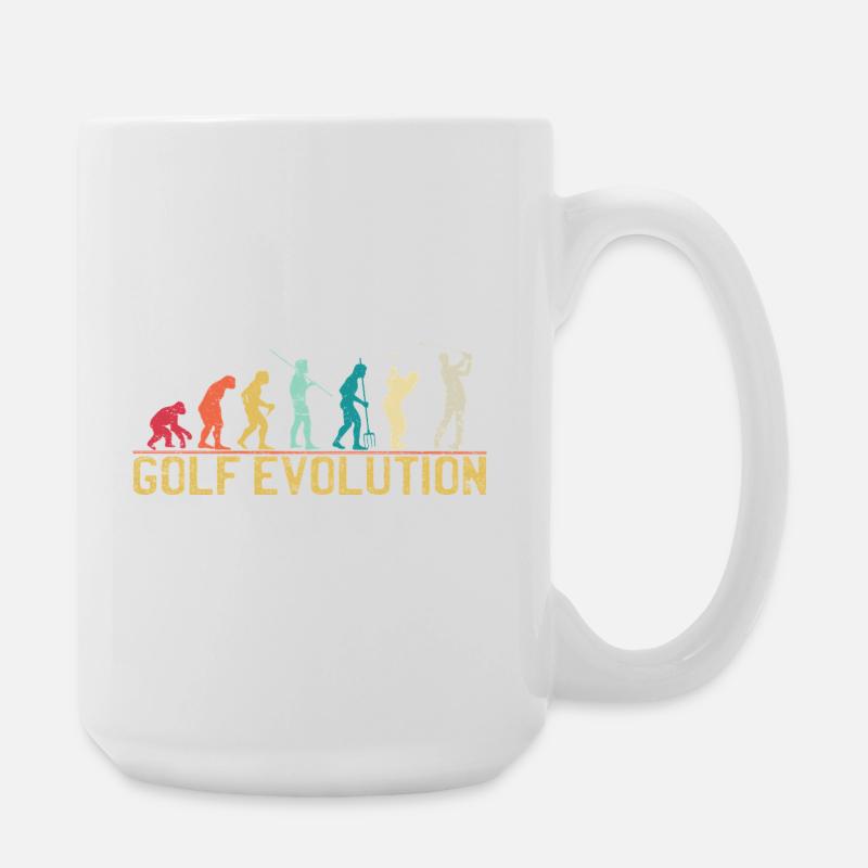 Golf Evolution Silhouette Design - Große Tasse 440 ml - Weiß